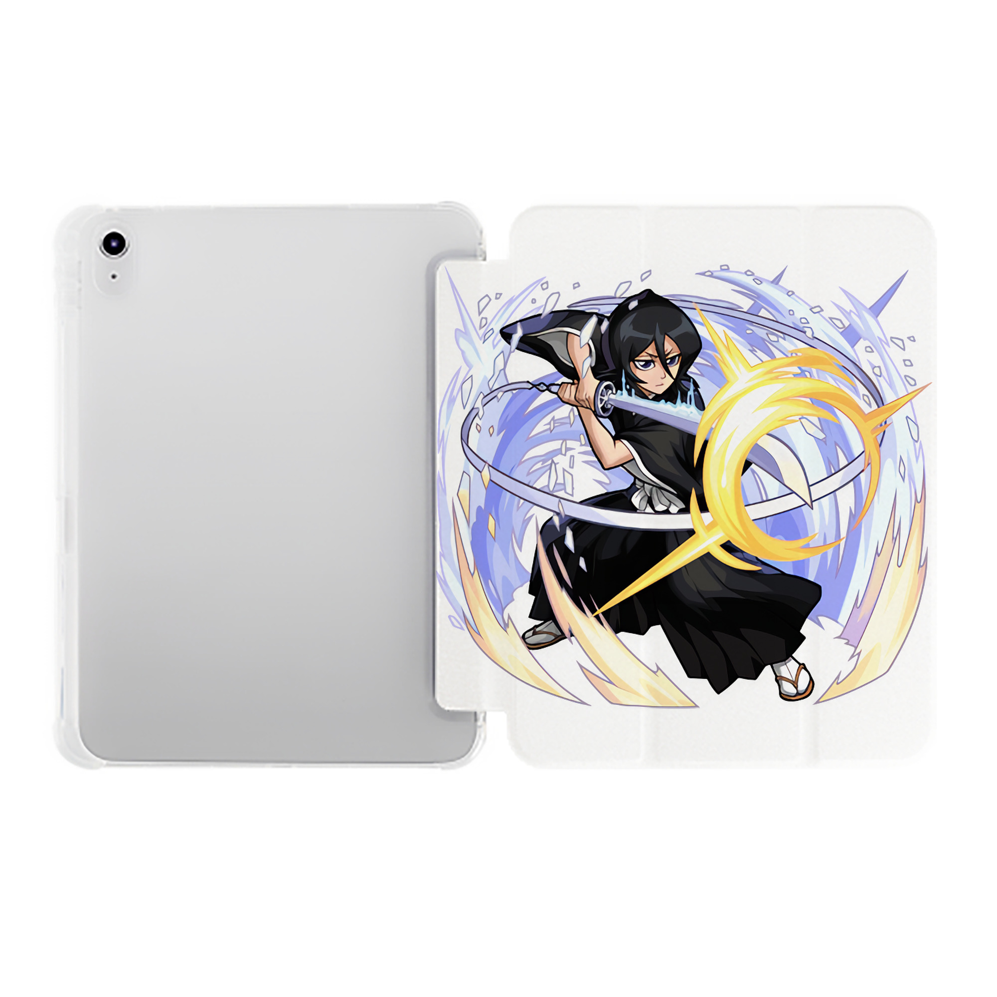 （画像用） ブリーチ 朽木ルキア BLEACH Kuchiki Rukia IPad ケース ペン収納付き 三つ折りスタンド PUレザー×シリコン 対応機種9.5/10.5/10.9インチ